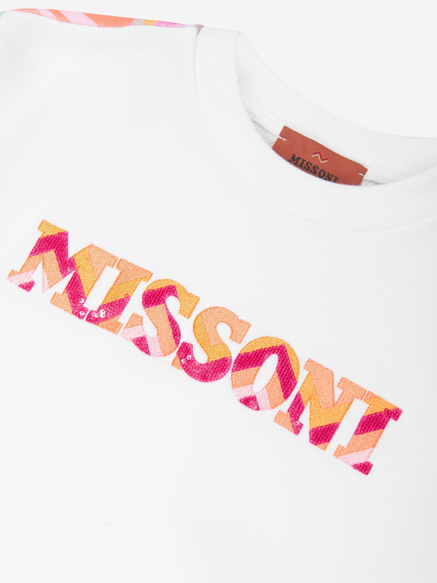 Missoni 女童白色之字形徽标运动衫