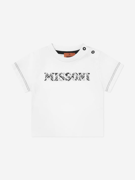 Missoni 男婴白色徽标 T 恤