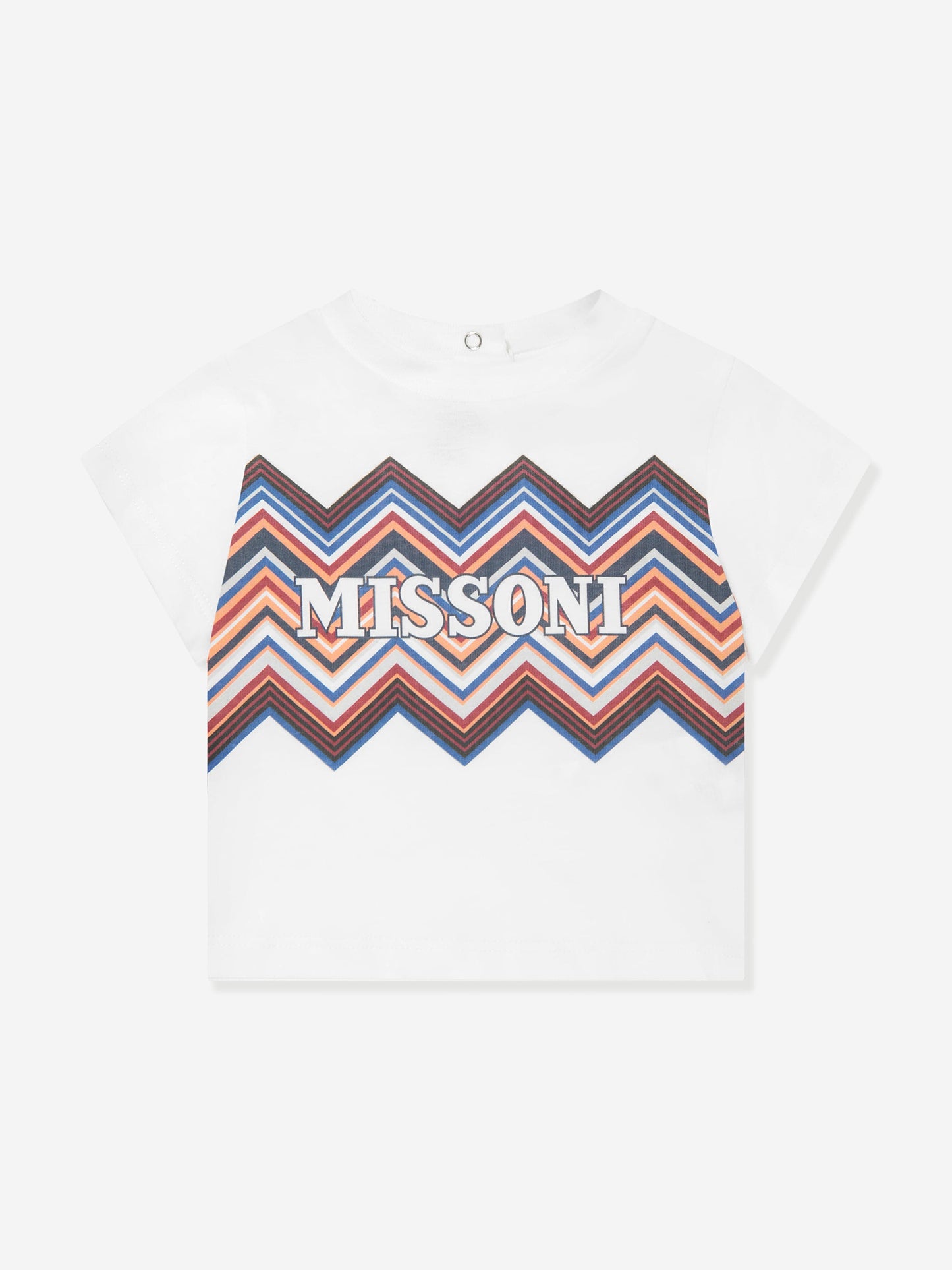 Missoni 男婴白色锯齿形徽标 T 恤