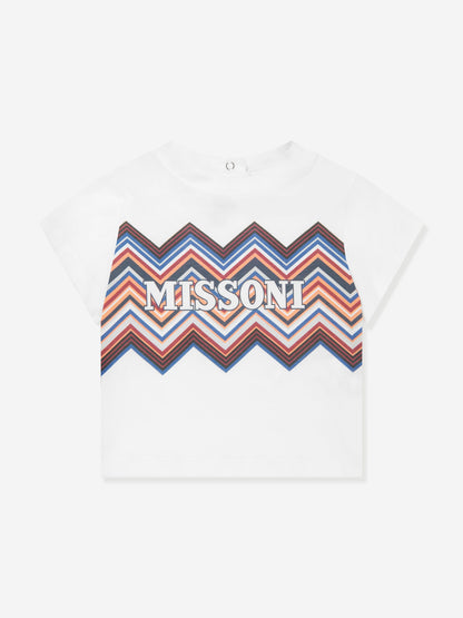 Missoni 男婴白色锯齿形徽标 T 恤