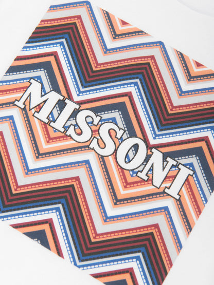Missoni 男童白色锯齿形徽标 T 恤