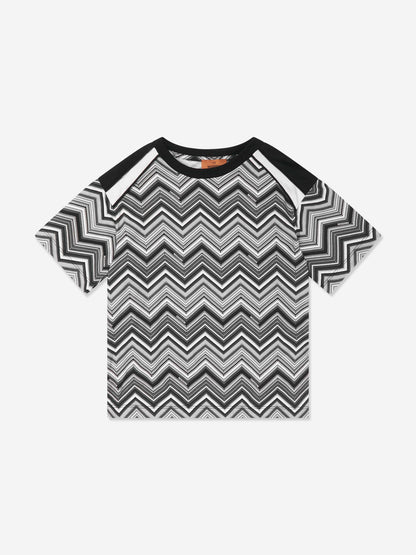 Missoni Boys 黑色锯齿形 T 恤
