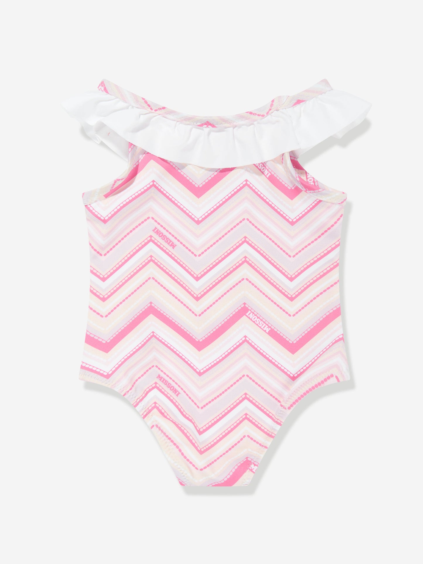 Missoni 女婴粉红色之字形泳衣