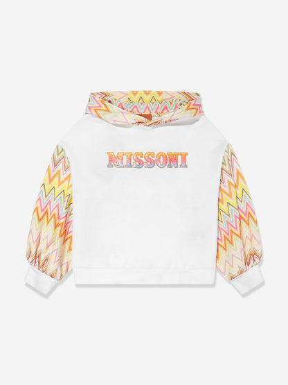 Missoni 女童锯齿形徽标连帽衫（象牙色）