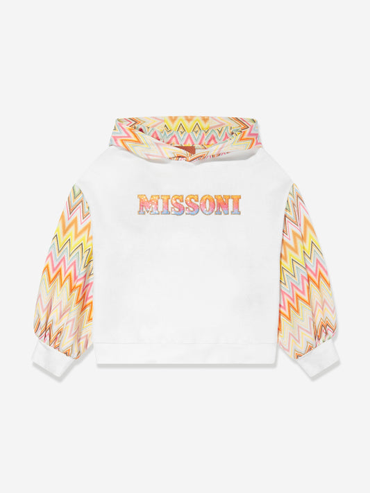 Missoni 女童锯齿形徽标连帽衫（象牙色）