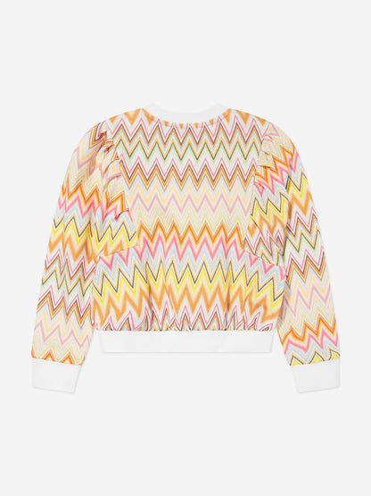 Missoni 女童多色之字形运动衫