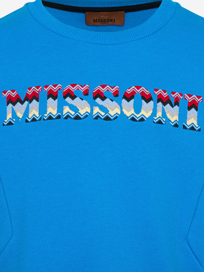Missoni 男童蓝色徽标运动衫