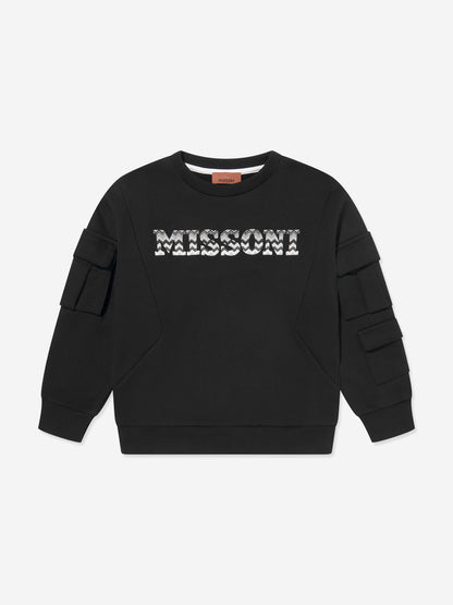 Missoni 男童黑色徽标运动衫