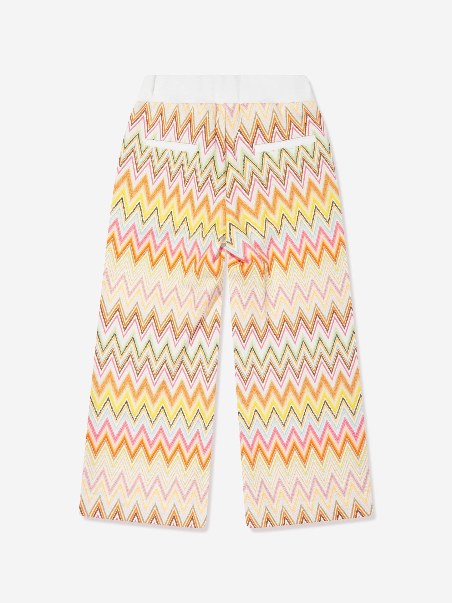 Missoni 女童象牙色徽标宽腿慢跑裤