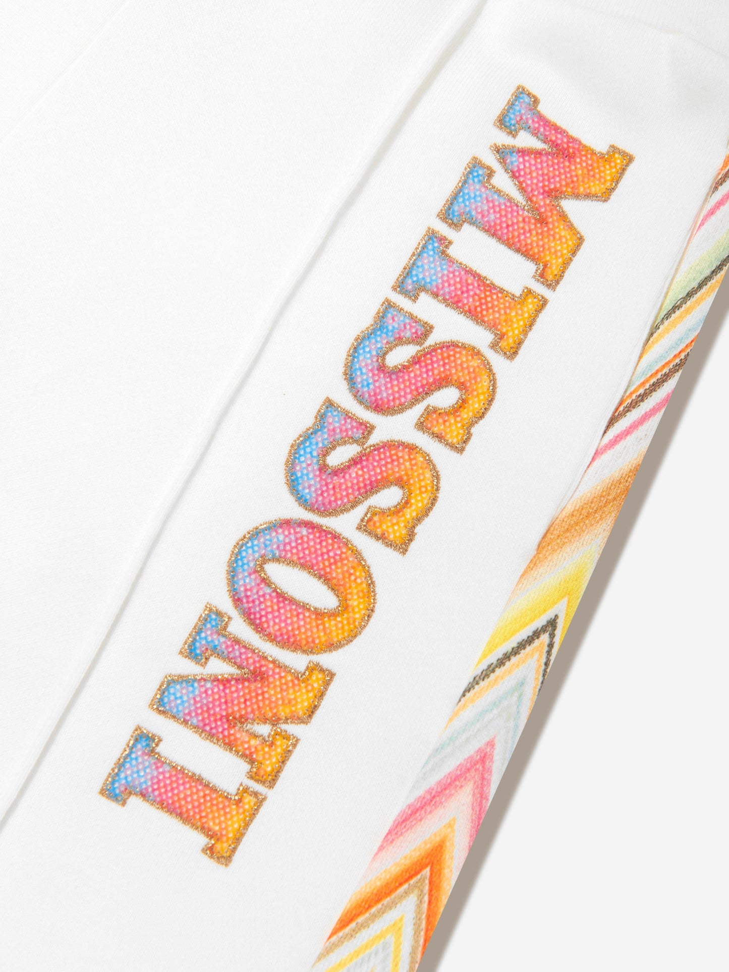 Missoni 女童象牙色徽标宽腿慢跑裤