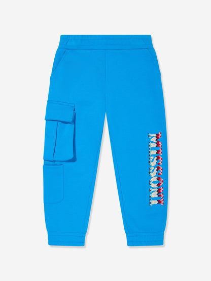 Missoni 男童蓝色徽标慢跑裤