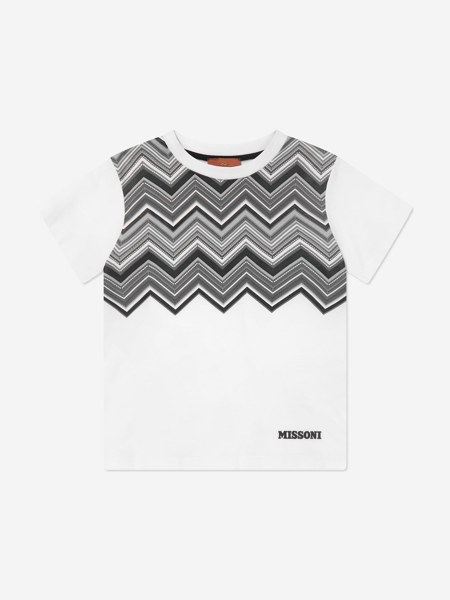 Missoni 男童白色之字形 T 恤