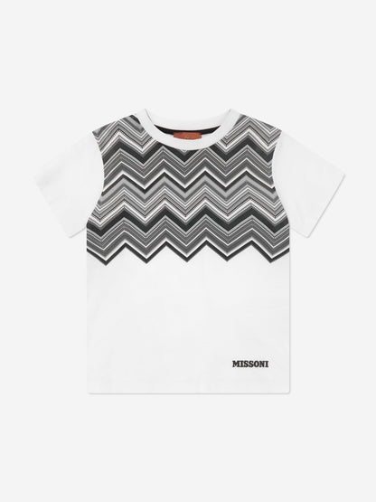 Missoni 男童白色之字形 T 恤
