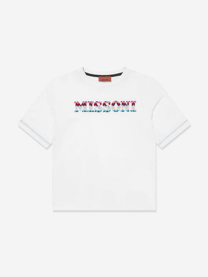 Missoni 男童白色徽标 T 恤