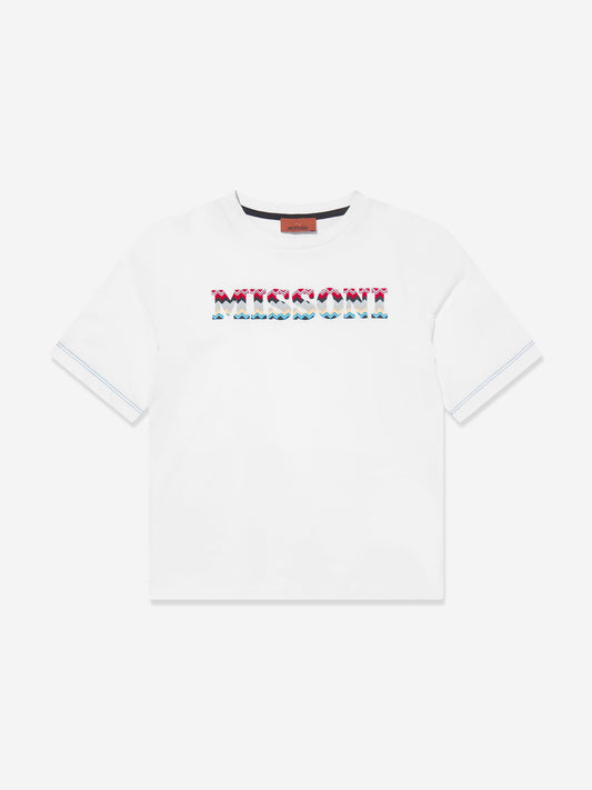 Missoni 男童白色徽标 T 恤