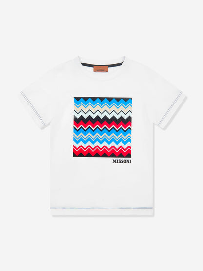 Missoni 男童锯齿形印花 T 恤（白色）