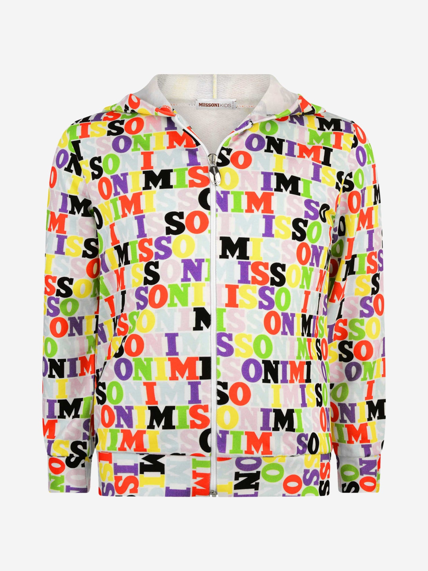 Missoni 女童徽标拉链上衣