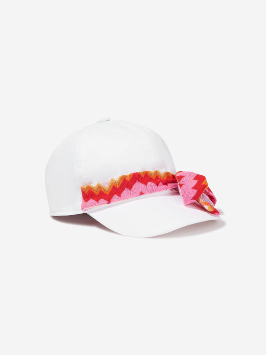 Missoni 女童白色锯齿形蝴蝶结帽