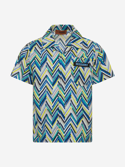 Missoni 男童之字形海滩衬衫（蓝色）