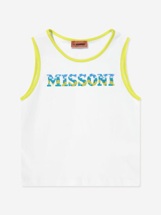 Missoni 男童白色徽标无袖上衣