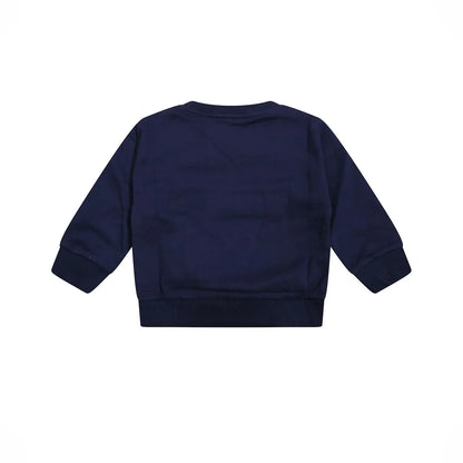 婴儿藏青色小熊印花棉卫衣