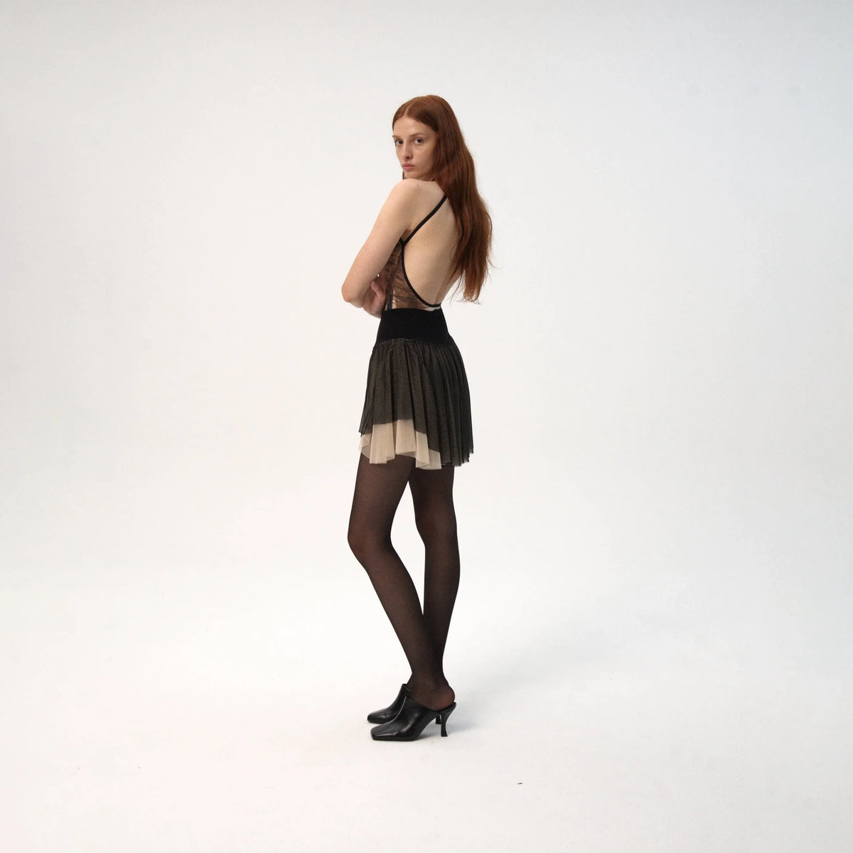 女士黑色芭蕾舞短裙(PSK/Magpie - Pannier Skirt)