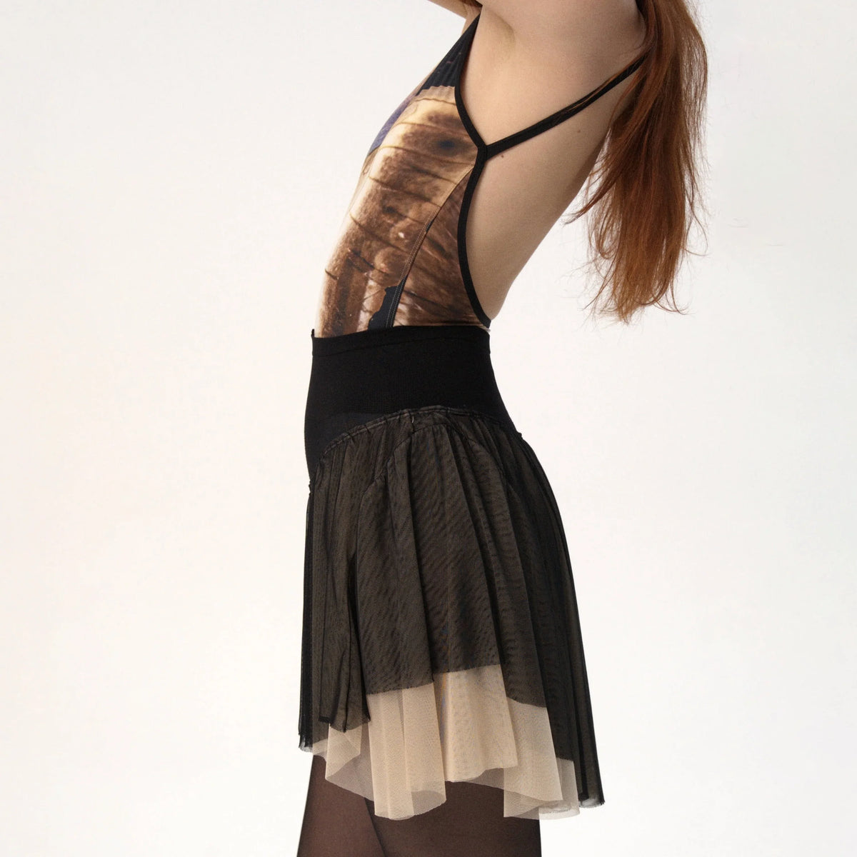 女士黑色芭蕾舞短裙(PSK/Magpie - Pannier Skirt)