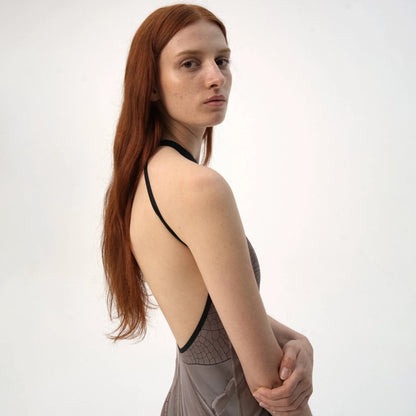 女士棕色芭蕾舞连体衣(R7_26.6/Mayfly - Halter)