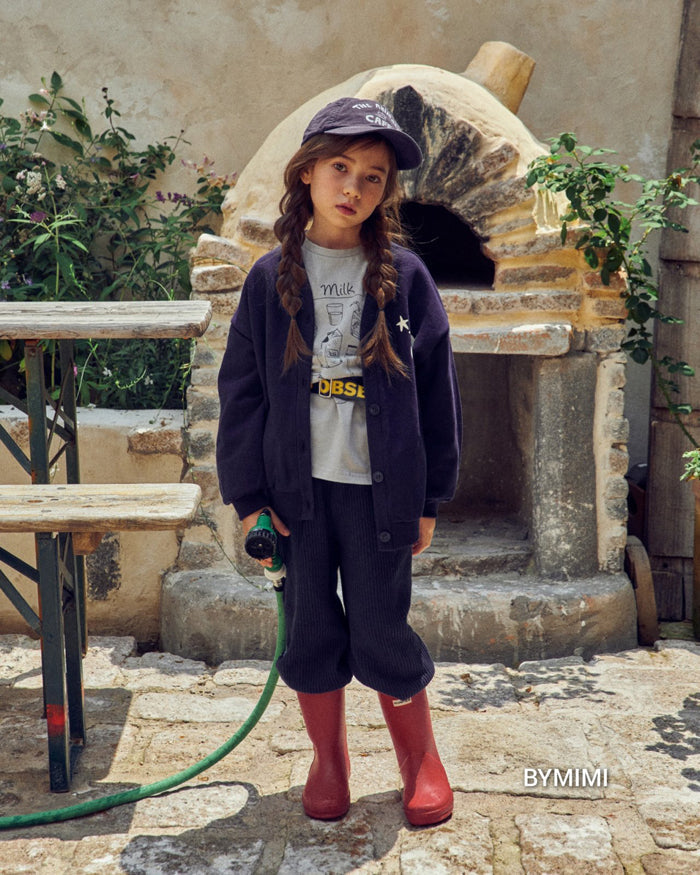 女童灰色印花棉T恤