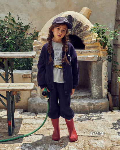 女童灰色印花棉T恤