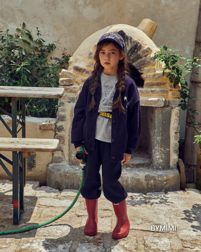 女童灰色印花棉T恤