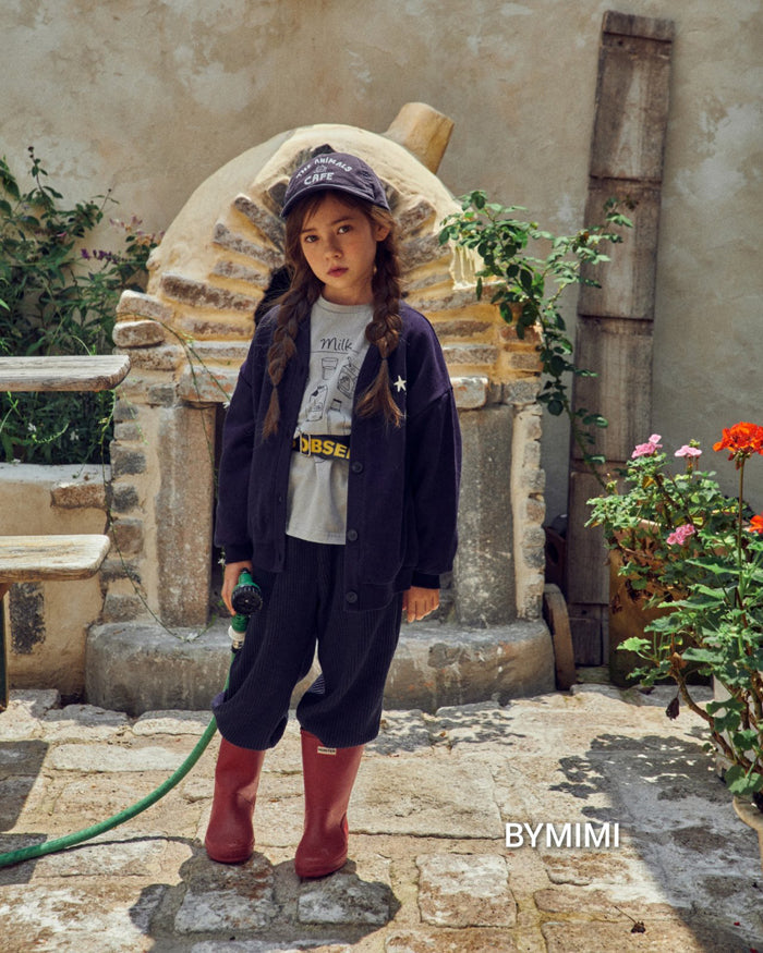 女童灰色印花棉T恤