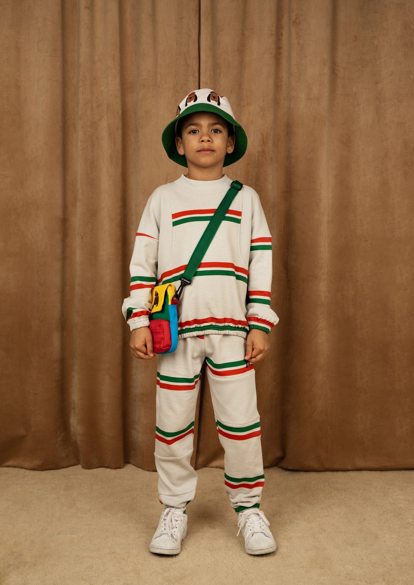 Mini Rodini 儿童灰色条纹慢跑裤