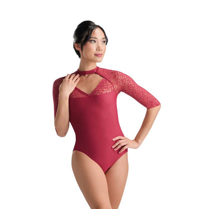 女童酒红色芭蕾舞连体衣(Moira/26 Bordeaux)