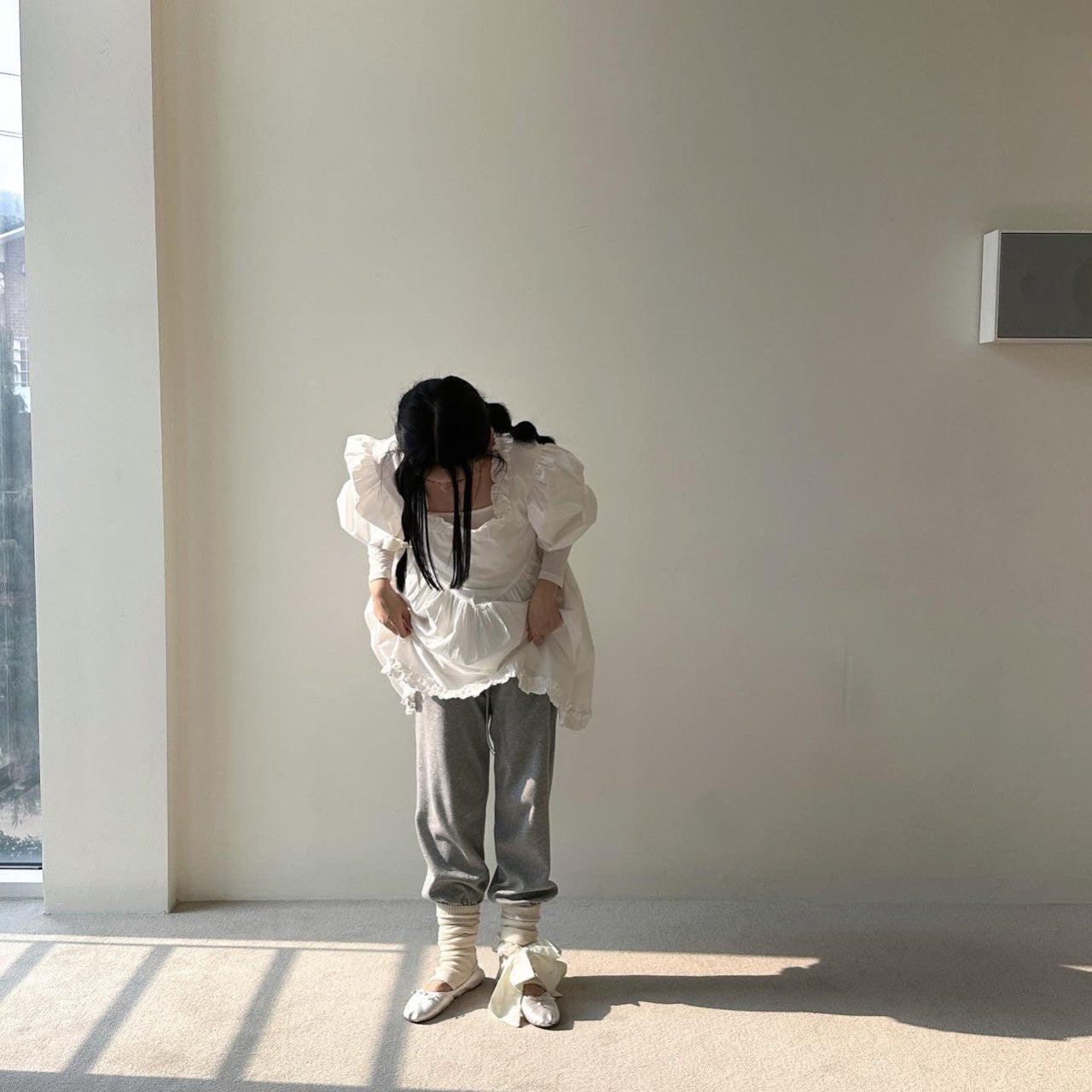 儿童灰色棉长裤