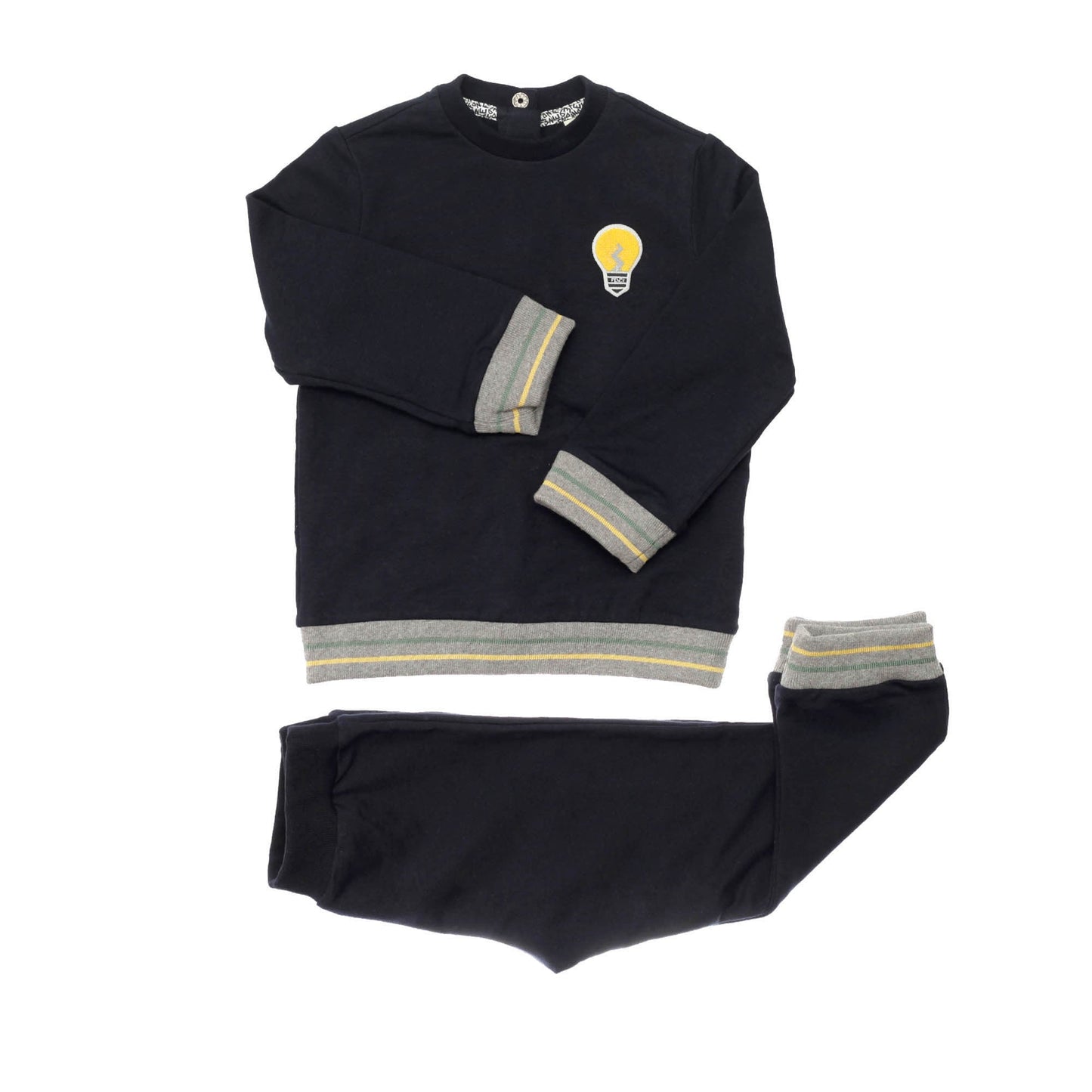 Baby Boys Navy Blue Lightbulb Printed Tracksuit