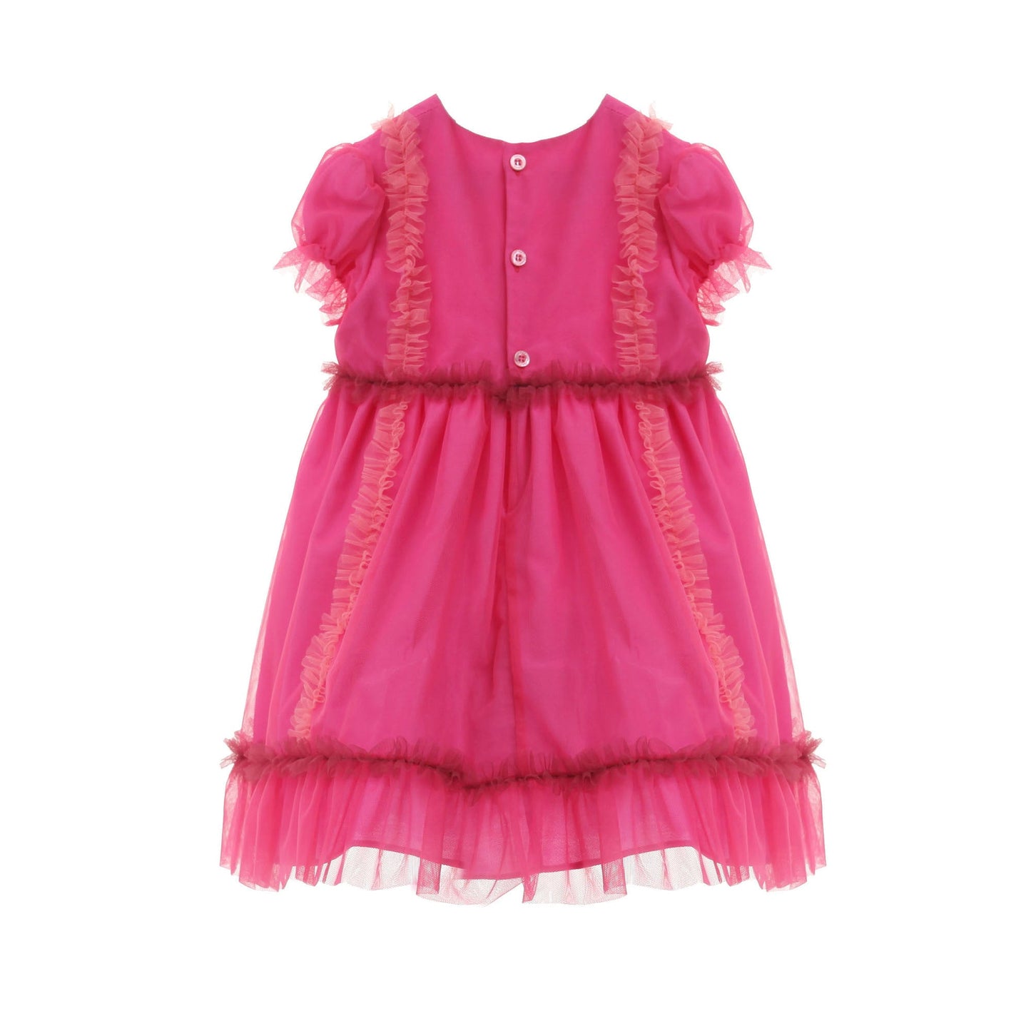 Baby Girls Fuchsia Lace Trims Dress