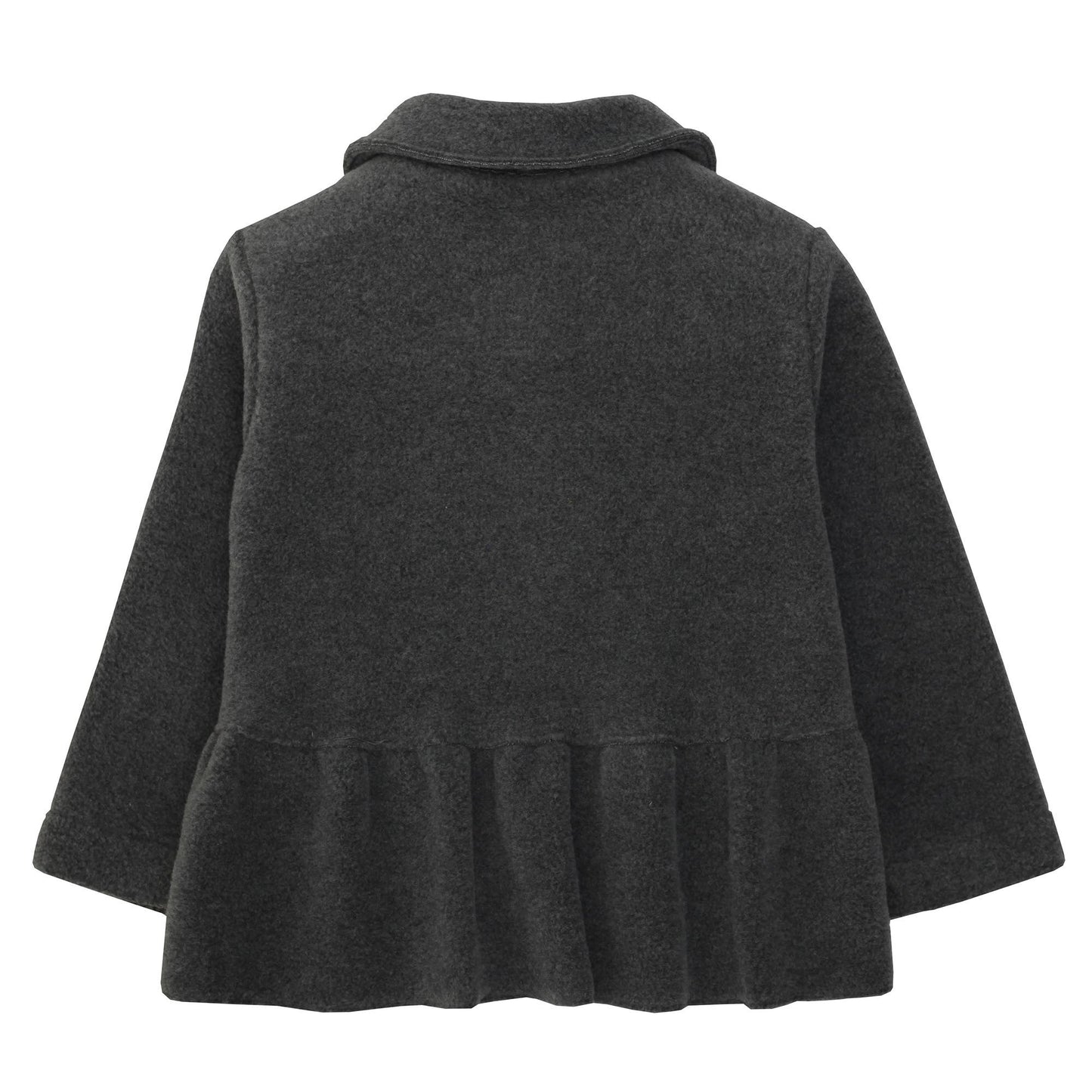 Girls Navy Blue Bow Trims Jacket With Peter Pan Collar