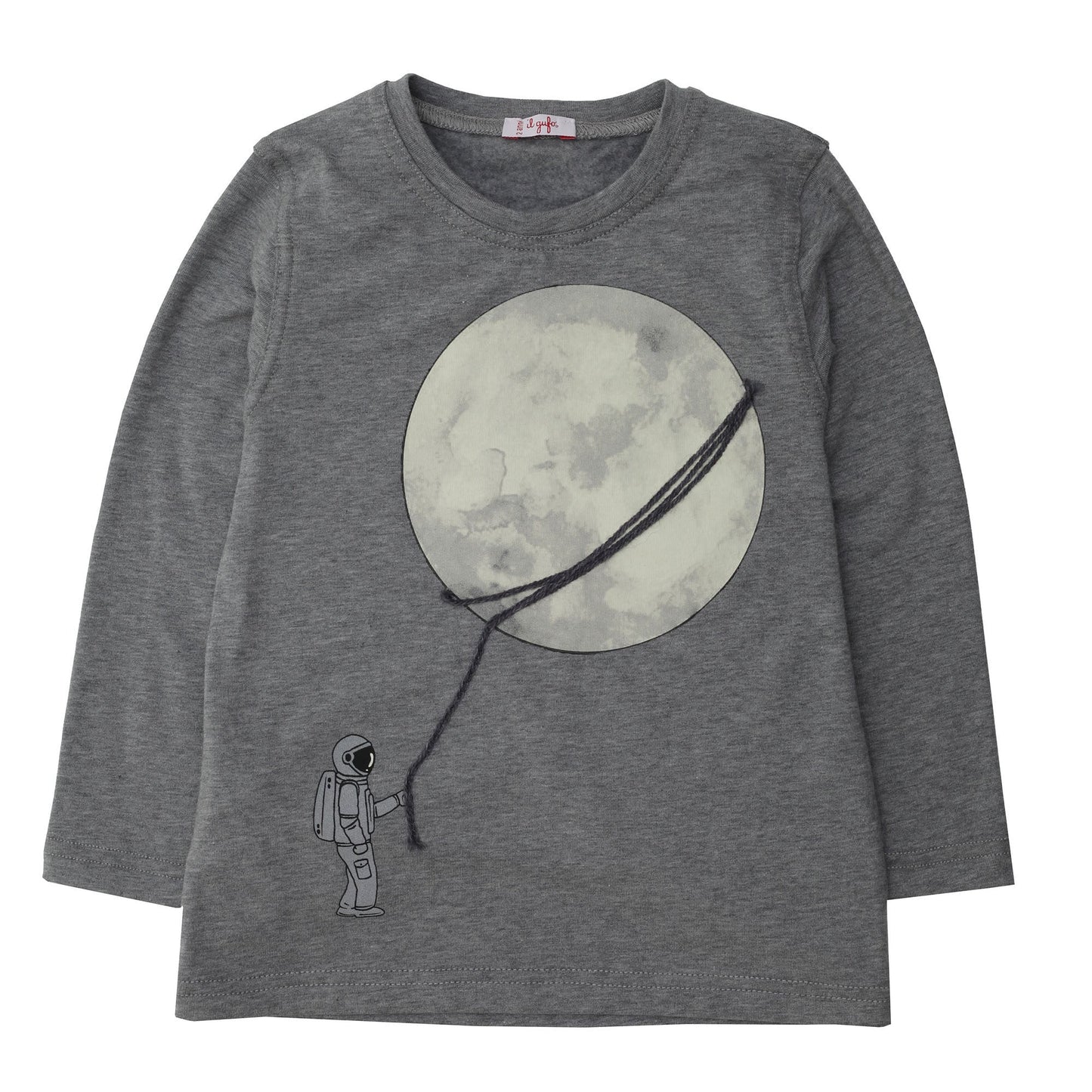 Boys Steel Grey Fancy Printed Cotton T-Shirt