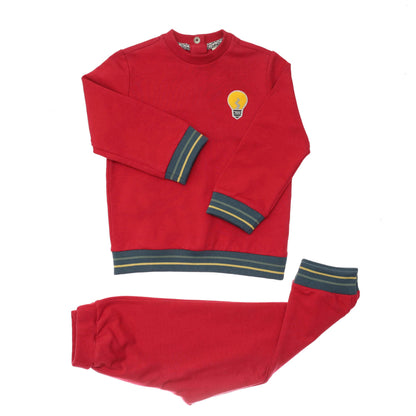 Baby Boys Red Lightbulb Printed Tracksuit