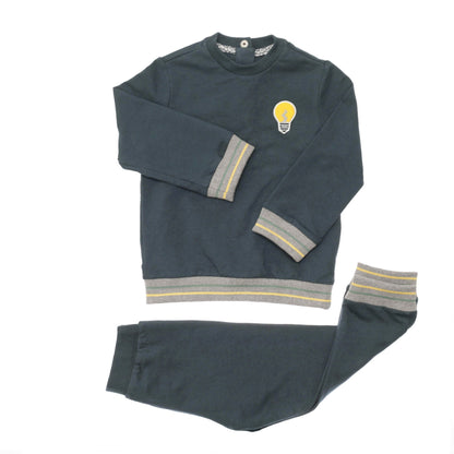 Baby Boys Green Lightbulb Printed Tracksuit