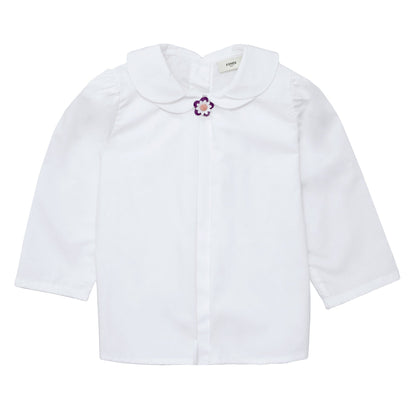 Baby Girls White Peter Pan Collar Cotton Blouse