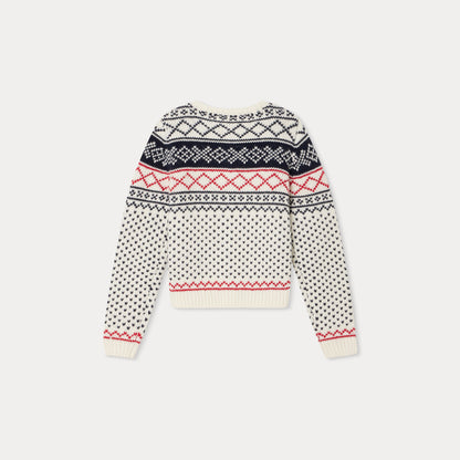 女童藏蓝色提花开衫