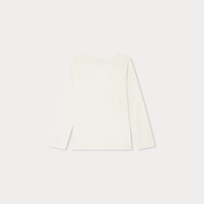 女童白色印花棉T恤