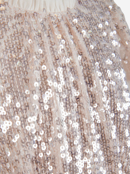 Needle & Thread 女童米拉光泽连衣裙（奶油色）