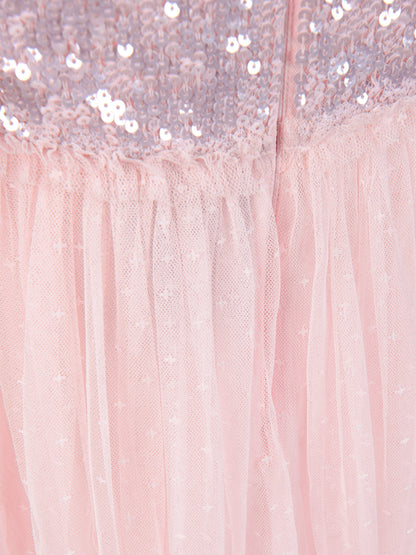 Needle & Thread 女童 Mila Gloss 紧身连衣裙（粉色）