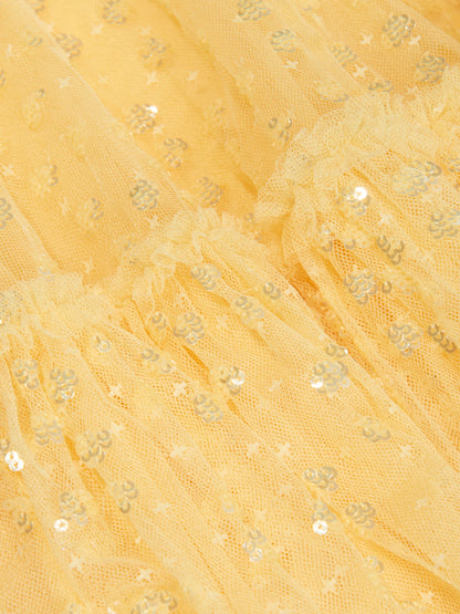Needle & Thread 女童黄色雨滴亮片连衣裙