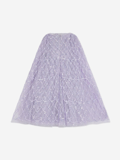 Needle & Thread 紫色女童心形格子斗篷连衣裙