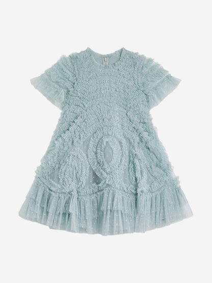 Needle & Thread 女童 Verity 蓝色荷叶边连衣裙