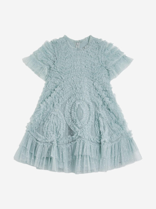 Needle & Thread 女童 Verity 蓝色荷叶边连衣裙